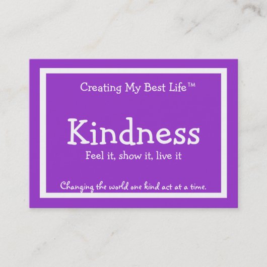 Kindness Card - Paars & Lavender - Gepersonaliseer Visitekaartje (Voorkant)