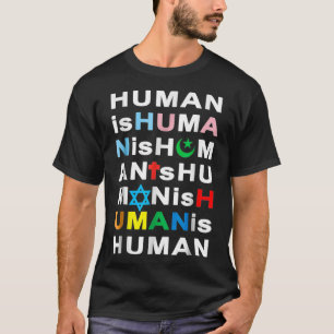 Kindness Coëxistente LGBTQ Trans-Moslim Jew H T-shirt