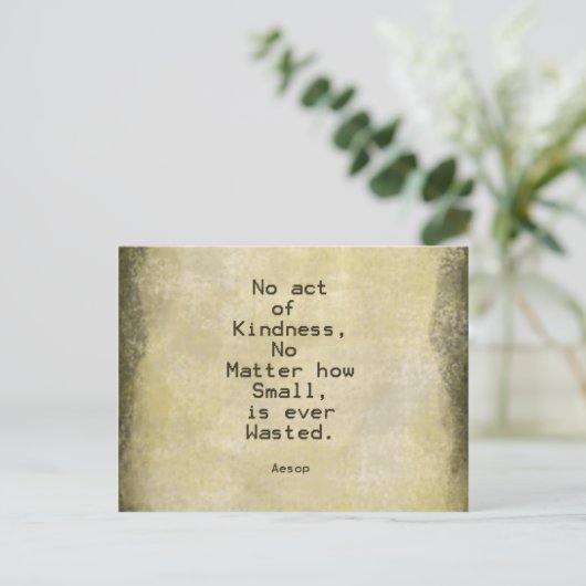 Kindness Compassion Quote Aesop Briefkaart (Staand voorkant)