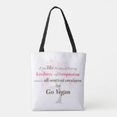 Kindness Compassion to All Sentient Animals Tote Bag (Achterkant)