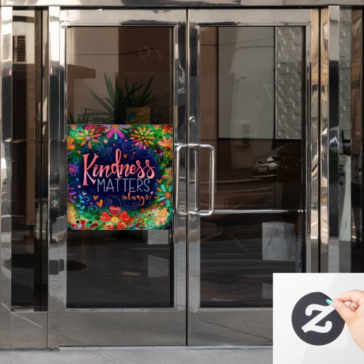 Kindness doet denken aan 'inspiratie'-vensterkoeli raamsticker (Kantoordeur)