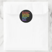 Kindness Equality Inclusion Diversity Peace Love H Ronde Sticker (Tas)