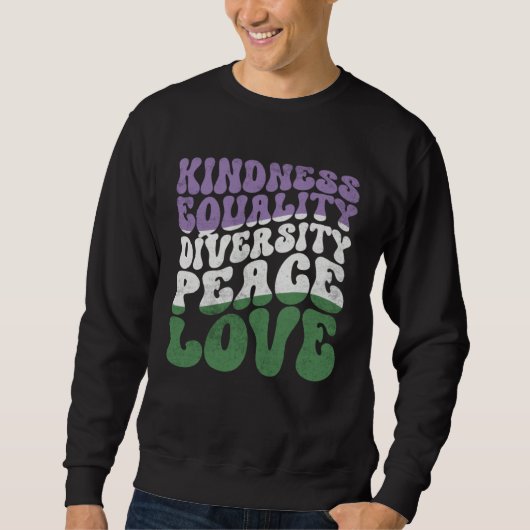 Kindness Equality Love Genderqueer Trui (Voorkant)