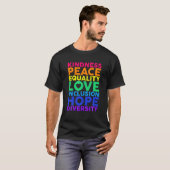 Kindness Equality Love LGBTQ Rainbow Flag Gay T-shirt (Voorkant volledig)