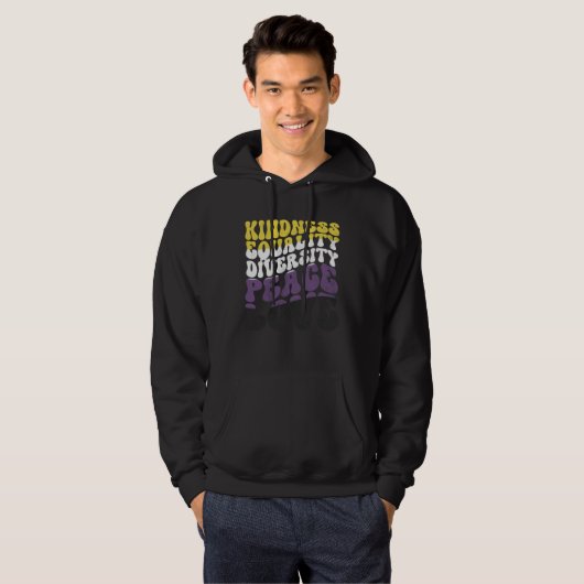 Kindness Equality Love Nonbinary 1 Hoodie (Voorkant volledig)