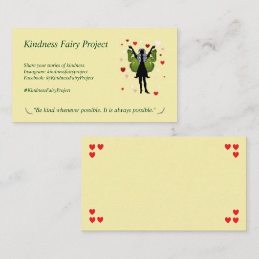 Kindness Fairy-kaarten Visitekaartje (Voorkant / Achterkant)