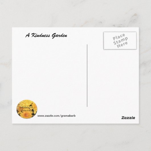 Kindness Garden Poem Briefkaart (Achterkant)