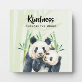 Kindness Gezegde met Cute Panda Beren Cuddling Fotoplaat (Voorkant)