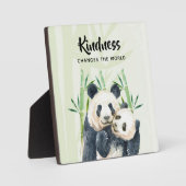 Kindness Gezegde met Cute Panda Beren Cuddling Fotoplaat (Voorkant)
