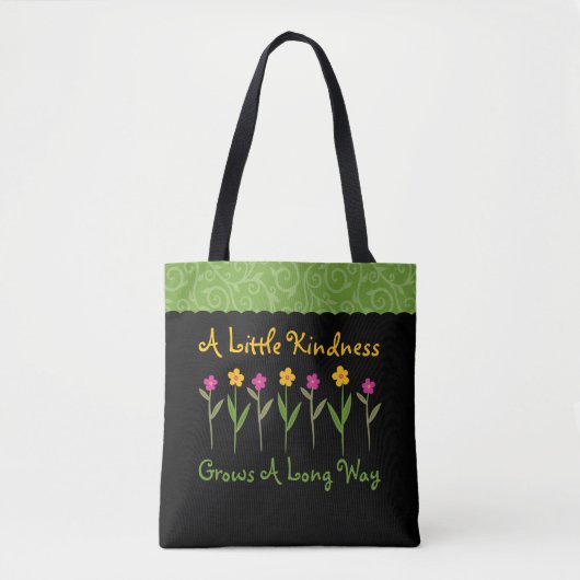 Kindness Grows Flowers Inspirerend Tote Bag (Voorkant)