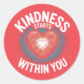 Kindness & Healing – Inspirational Ronde Sticker (Voorkant)
