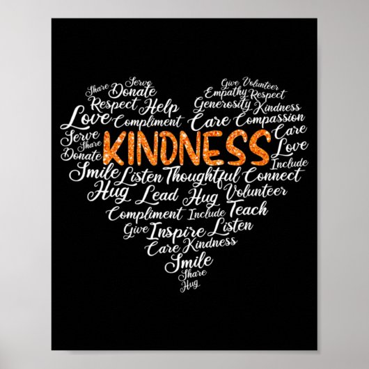 Kindness Heart World Kindness Day Word Sind leraar Poster (Voorkant)