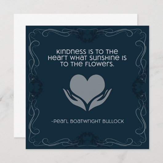 Kindness Inspirerend Note Card in Blue Save The Date (Voorkant / Achterkant)