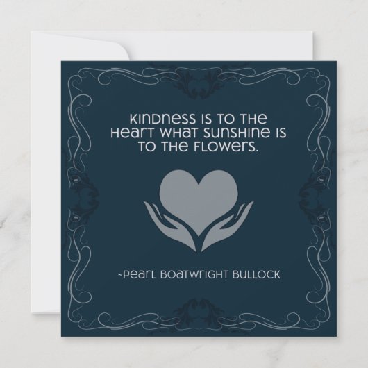 Kindness Inspirerend Note Card in Blue Save The Date (Voorkant)