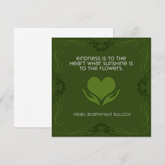Kindness Inspirerend Note Card in Green Save The Date (Voorkant / Achterkant)