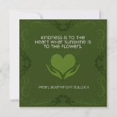 Kindness Inspirerend Note Card in Green Save The Date (Voorkant)