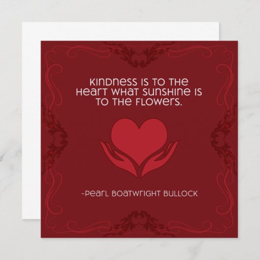 Kindness Inspirerend Note Card in Red Save The Date (Voorkant / Achterkant)