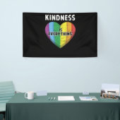 Kindness is alles wat LGBT Rainbow Flag Heart is Spandoek (Beurs)
