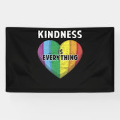 Kindness is alles wat LGBT Rainbow Flag Heart is Spandoek (Horizontaal)