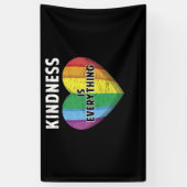 Kindness is alles wat LGBT Rainbow Flag Heart is Spandoek (Verticaal)