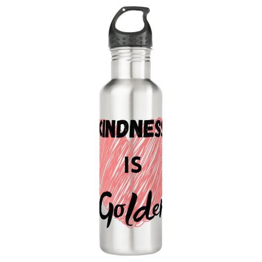 Kindness is een gouden thermische tumbler waterfles (Voorkant)