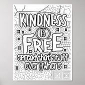 Kindness is gratis - kleurpagina poster (Voorkant)