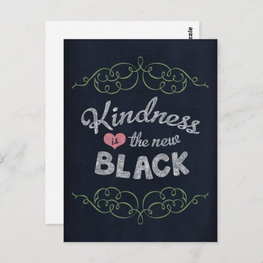 Kindness is het New Black Inspirerend Briefkaart (Voorkant / Achterkant)