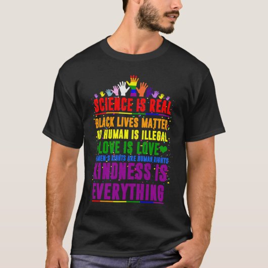Kindness is IEDEREEN Echte liefde is Lov T-shirt (Voorkant)