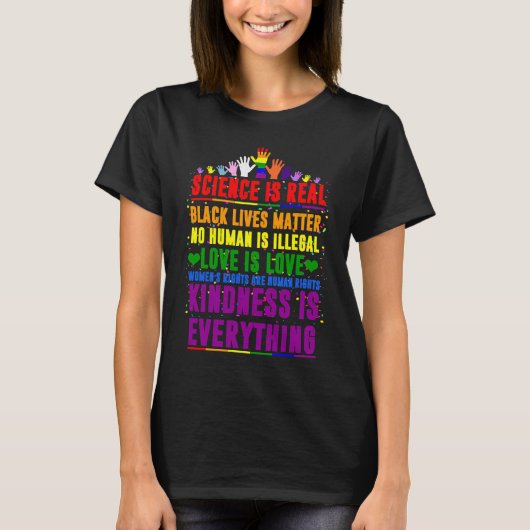 Kindness is IEDEREEN Echte liefde is Lov T-shirt (Voorkant)