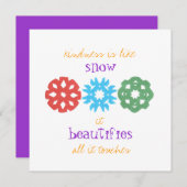 "Kindness is like Snow"-fotokaart Feestdagenkaart (Voorkant / Achterkant)