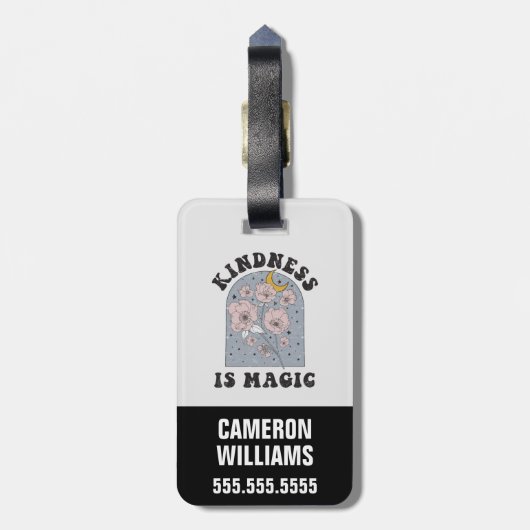 Kindness is Magic  Flowers Bagagelabel (Achterkant verticaal)