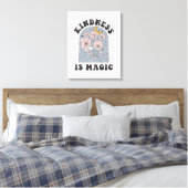 Kindness is Magic Flowers Canvas Afdruk (Insitu (Slaapkamer))