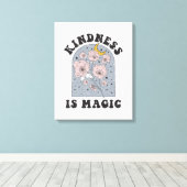 Kindness is Magic Flowers Canvas Afdruk (Insitu (Houten vloer))