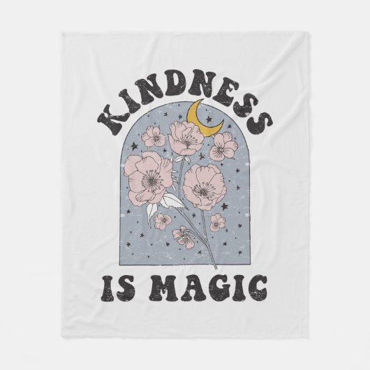 Kindness is Magic  Flowers Fleece Deken (Voorkant)