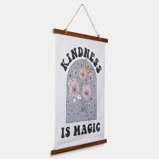 Kindness is Magic  Flowers Hangend Wandkleed (Gebogen)