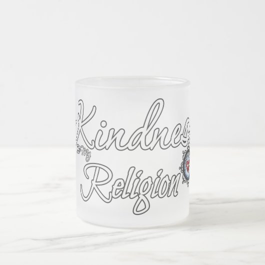 Kindness is mijn religie matglas koffiemok (Center)