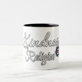 Kindness is mijn religie tweekleurige koffiemok (Center)
