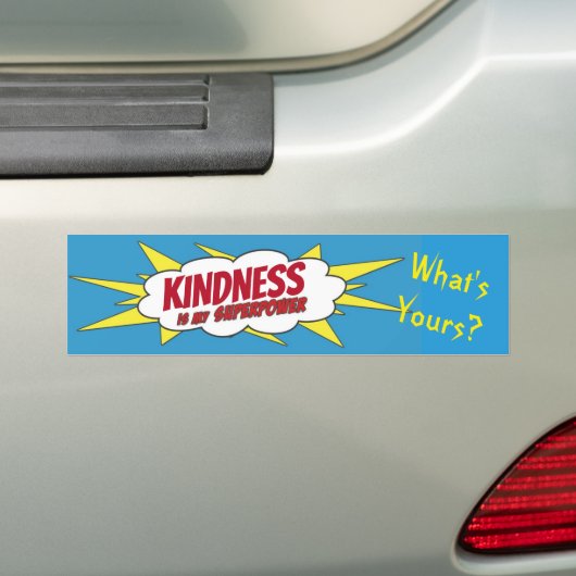 KINDNESS is mijn Superpower...schoolbussignaal Bumpersticker (Op auto)