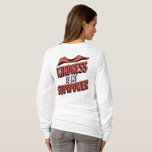 Kindness is My Superpower Bold Comic-Style Design T-shirt (Achterkant volledig)
