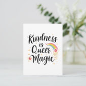 Kindness Is Queer Magic Rainbow Quote LGBTQ+ Briefkaart (Staand voorkant)
