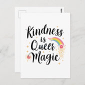 Kindness Is Queer Magic Rainbow Quote LGBTQ+ Briefkaart (Voorkant / Achterkant)