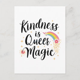 Kindness Is Queer Magic Rainbow Quote LGBTQ+ Briefkaart