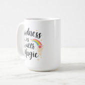 Kindness Is Queer Magic Rainbow Quote LGBTQ+ Koffiemok (Voorkant links)