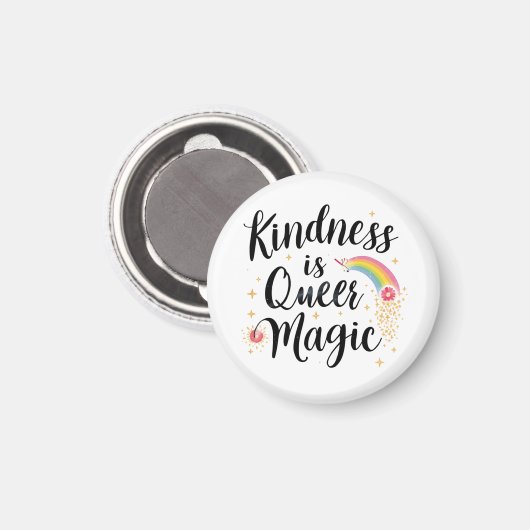 Kindness Is Queer Magic Rainbow Quote LGBTQ+ Magneet (Voorkant / Achterkant)