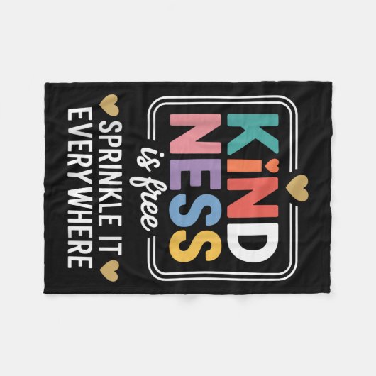 Kindness Is Sprinkle It Everywhere Motivational  Fleece Deken (Voorkant (Horizontaal))