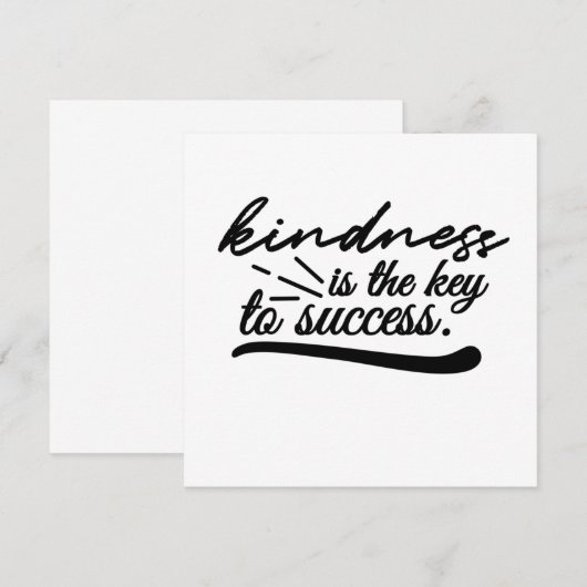 Kindness is the key to success quote kaart (Voorkant / Achterkant)
