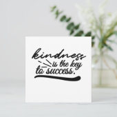Kindness is the key to success quote kaart (Staand voorkant)