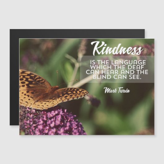 Kindness Is The Language Magnetic Card Magnetische Uitnodiging (Voorkant / Achterkant)
