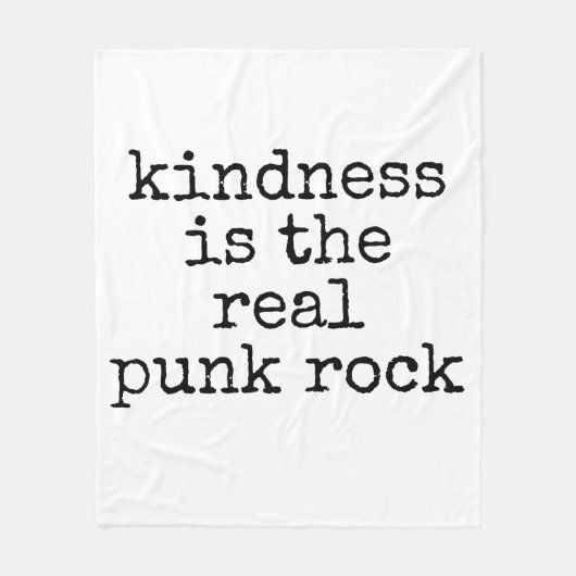 Kindness Is The Real Punk Rock Fleece Deken (Voorkant)