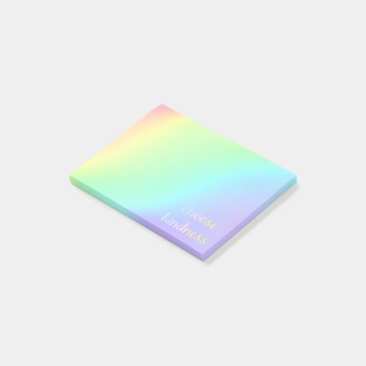 "Kindness kiezen" pasteelregenboog esthetisch Post-it® Notes (Schuin)